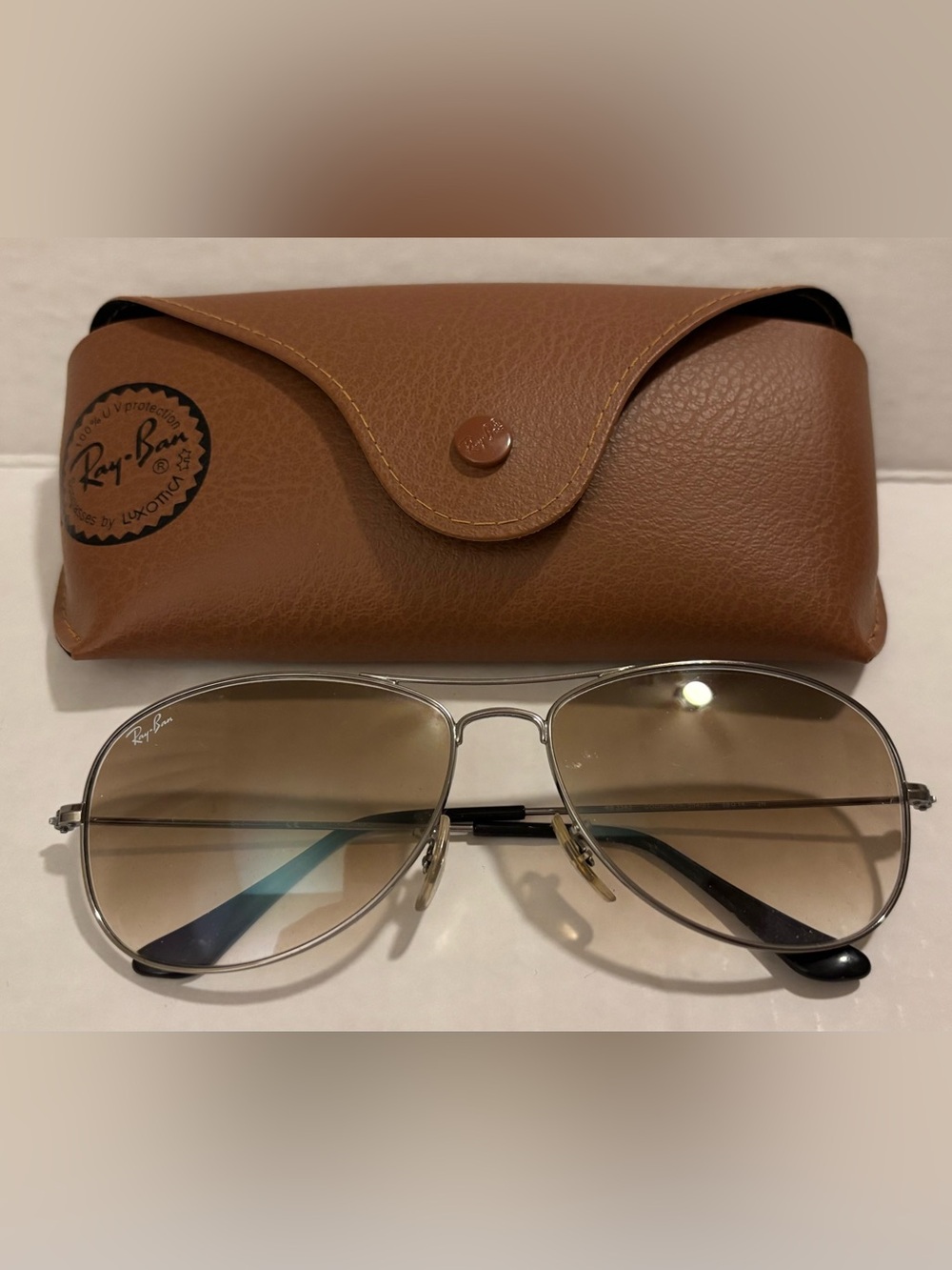 Ray-Ban Silver Cockpit RB3362  2N Light Brown Gradient Sunglasses